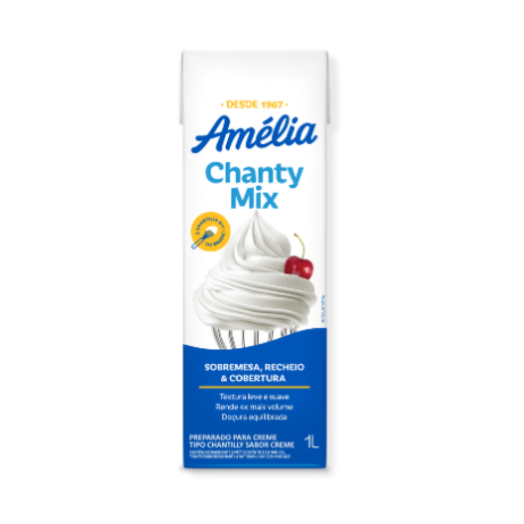 Amélia Chanty Mix 1 Litro Vigor Preparo para Creme Chantilly para Confeitaria Cobertura Recheio