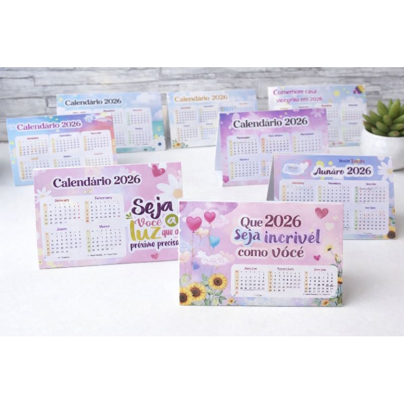 Calendário de mesa 2026 personalizável | lembrancinha aniversário corporativa presentes | Bloco de notas calendário