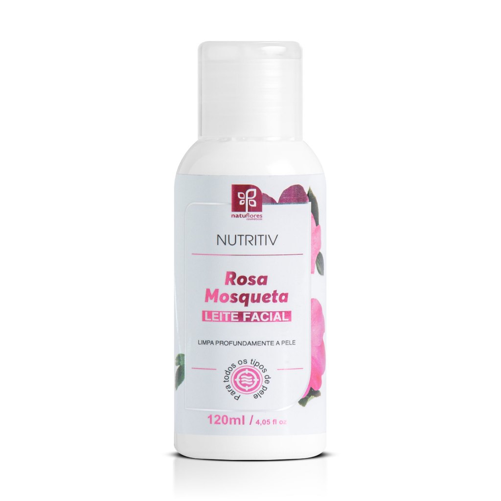 Nutritiv Leite Facial Rosa Mosqueta 120ml Limpeza Facial Natuflores