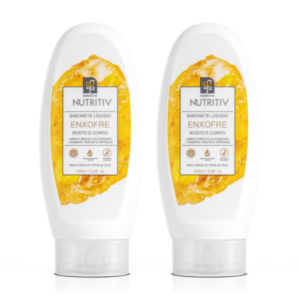 Kit 2x Nutritiv Sabonete Líquido com Enxofre 100ml para Rosto e Corpo Natuflores