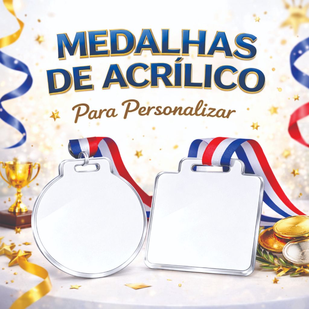 Kit Medalha Acrílica para Eventos e Premiações | Pronta para Personalizar em Oferta na Shopee