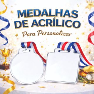 Kit Medalha Acrílica para Eventos e Premiações | Pronta para Personalizar em Oferta na Shopee