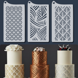 Kit 3 Stencil Carimbo Texturizador para Bolos Fondant Biscoitos Molde Plástico Relevo Confeitaria em Oferta na Shopee