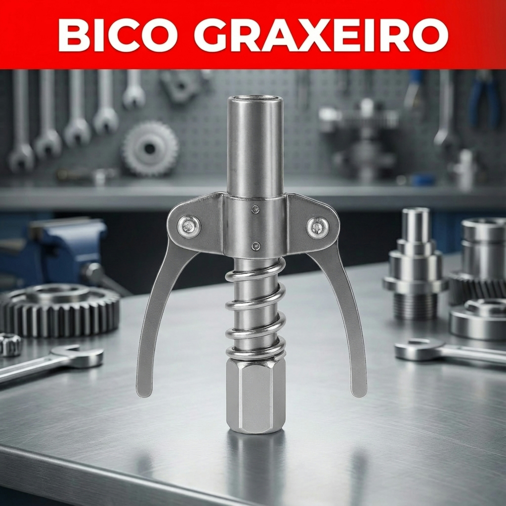 Acoplador Bico Engraxadeira Para Pistola De Graxa Bico Lubrificante Engate Rápido Com Trava