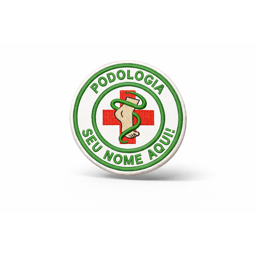 Patch Bordado Termocolante Podologia SEU Nome