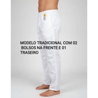 calça branca para uniforme em Oferta na Shopee