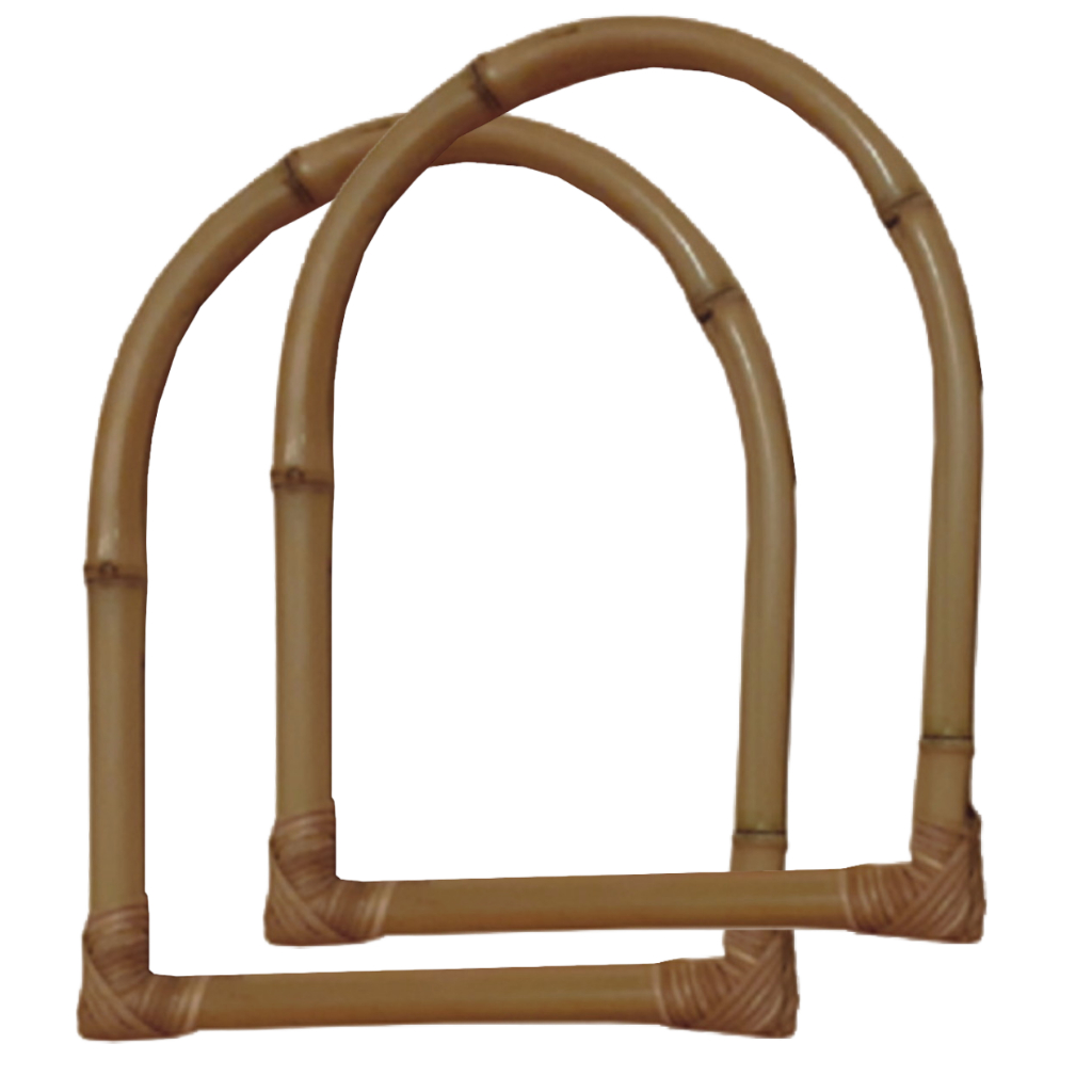 Par de Alças de Bambu Natural 18 x 15 cm