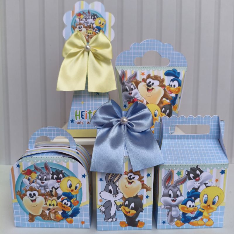 Kit Personalizado Baby Looney Tunes Menino Lembrancinhas para Aniversário - Caixinhas