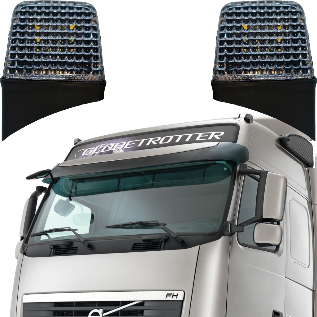 Lanterna Teto Para Volvo FH FM NH Delimitadora Externa Led Cabine Kit 2 Lados
