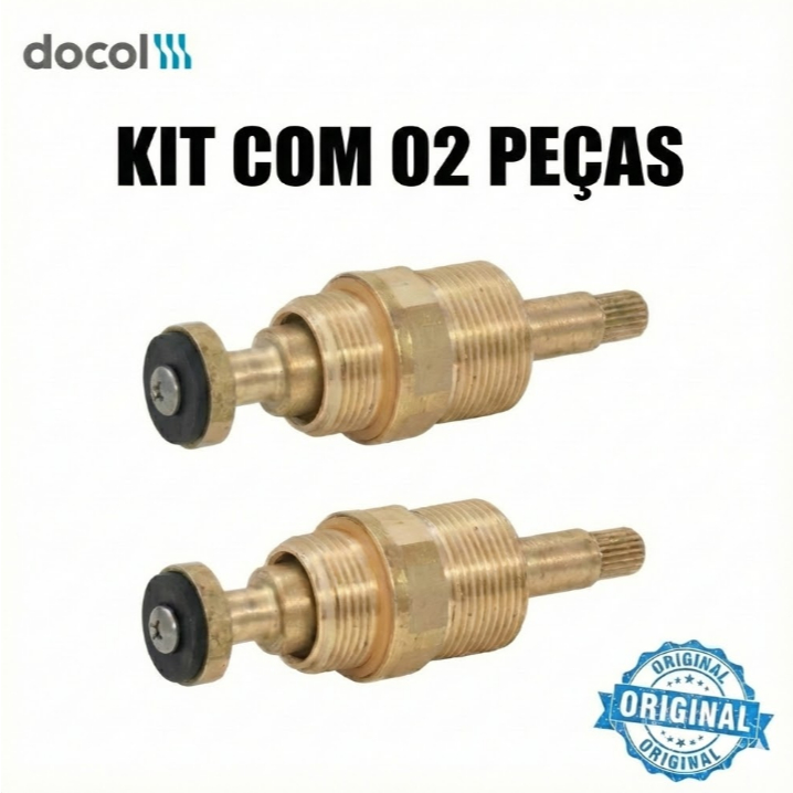 DOCOL - Reparo Bujão - Registro de Pressão - Original - Kit 2 Peças - 1/2 e 3/4