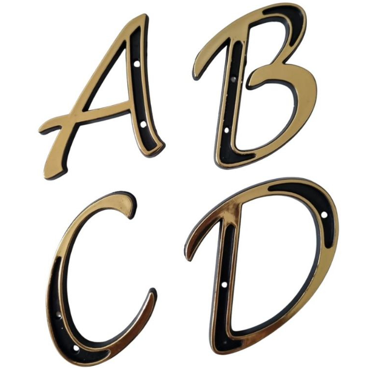 Letra Residencial Apartamento Colonial Dourada e Preta em Oferta na Shopee