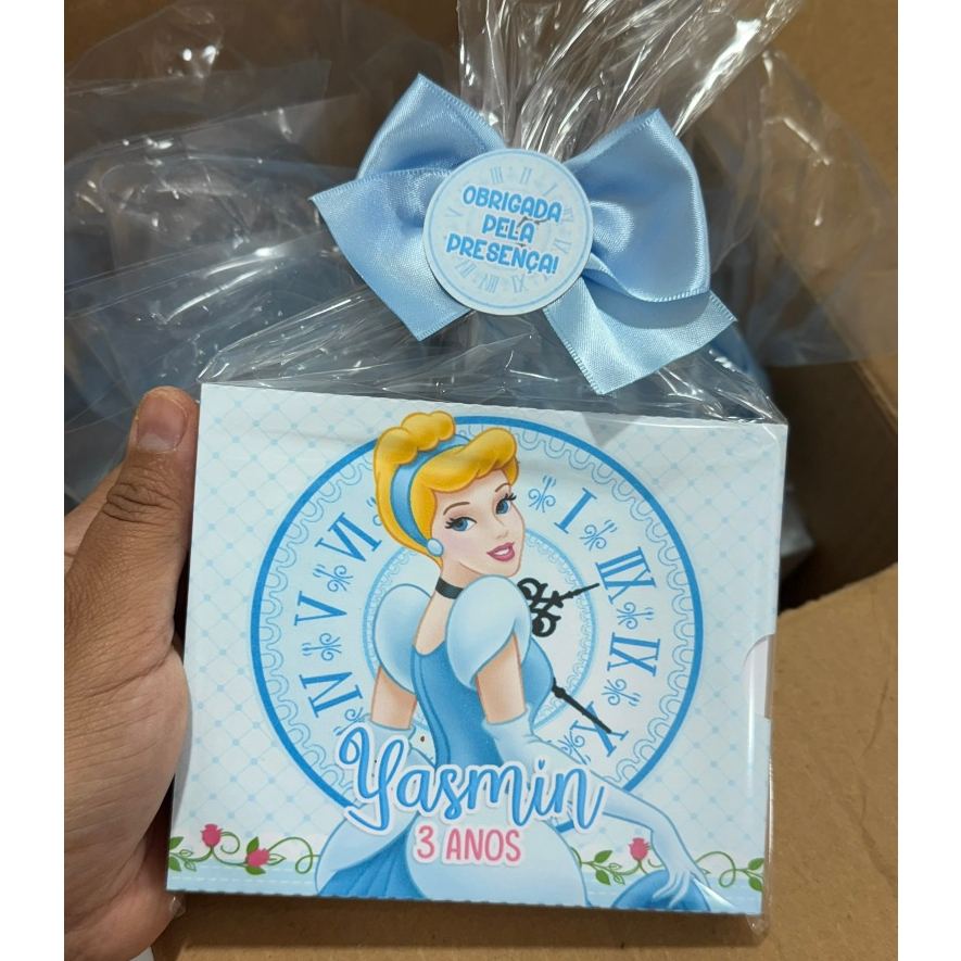 KIT MASSINHA Personalizado Cinderela | Lembrancinha Festa Infantil | Com Cortadores | Princesa | Fazemos qualquer Tema