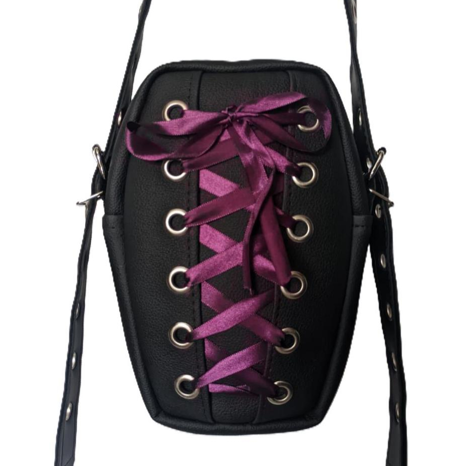 Bolsa femenina transversal e de ombro moderna estilosa preta modelo caixão Vamp em Oferta na Shopee