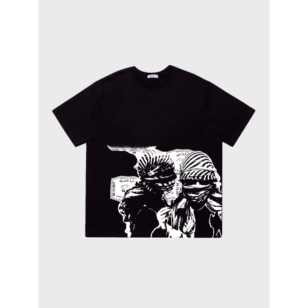 Camiseta Árabe Moda Síria 100% Algodão Streetwear em Oferta na Shopee