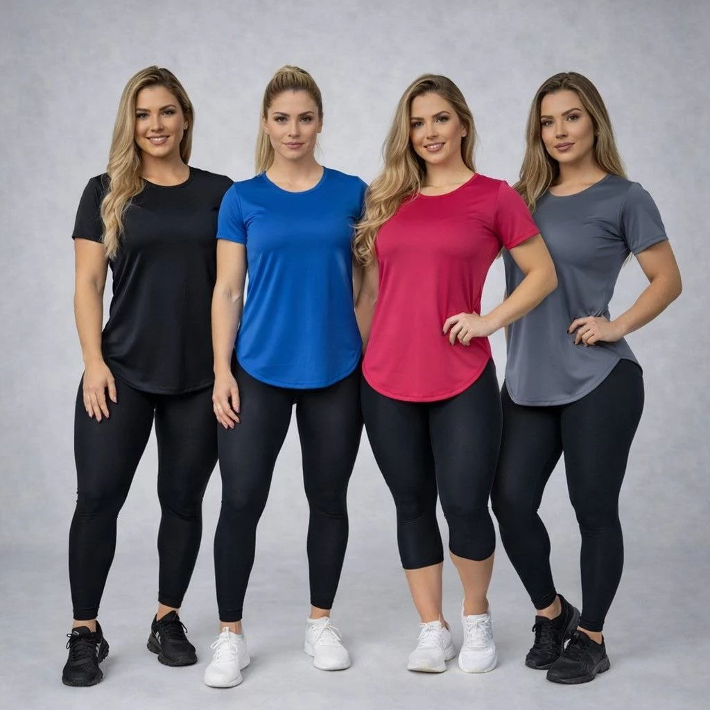 Kit 4 Blusa Feminina Academia Tapa Bumbum — imagem 1