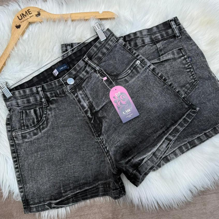 Short Preto Jeans Marmorizado Manchado Levanta Bumbum com Pinças Short Curto Cintura Alta Lycra em Oferta na Shopee