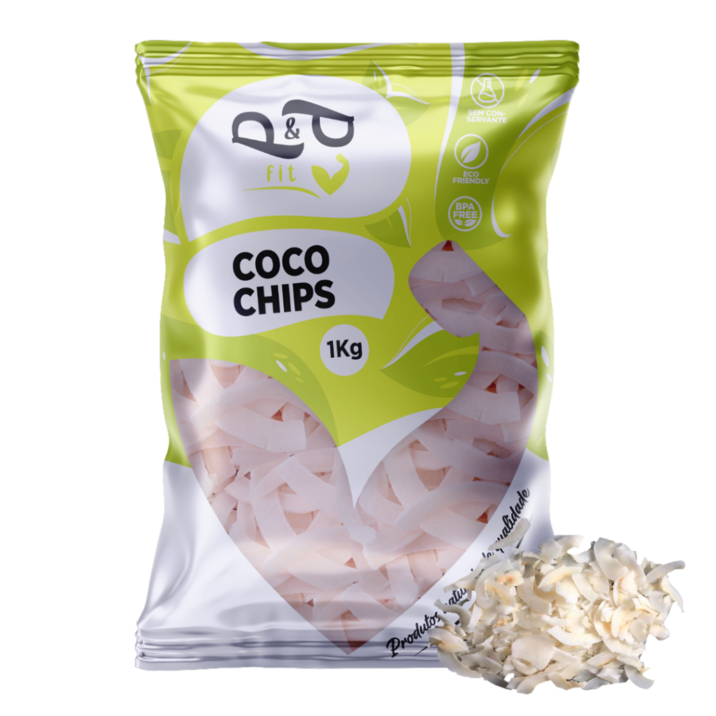 Raspas de Coco Chips Natural Sem Borda em Lasca 1Kg - P&P