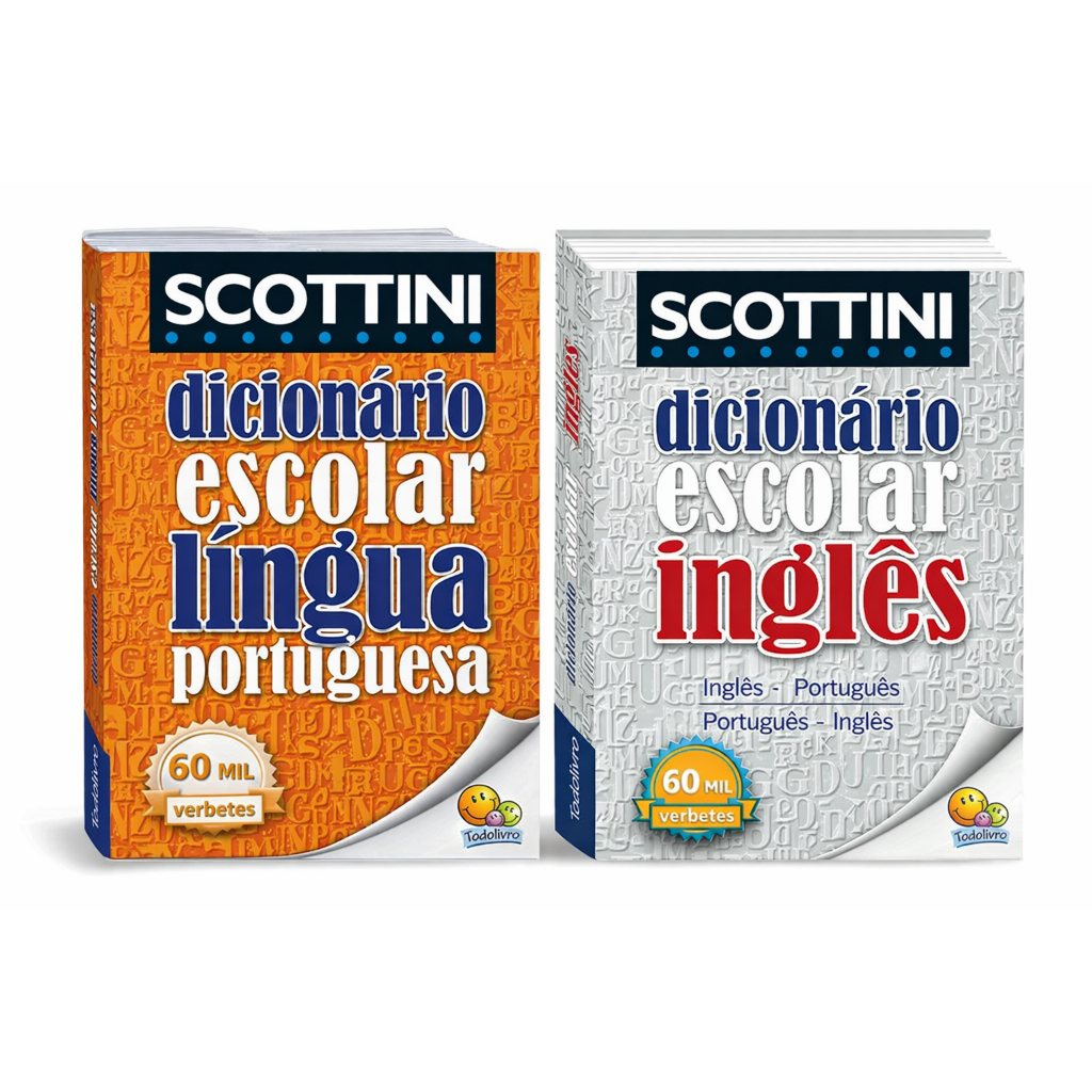 Dicionário Escolar Scottini  Português e Inglês 60.000 Verbetes (Capa Plastica) em Oferta na Shopee