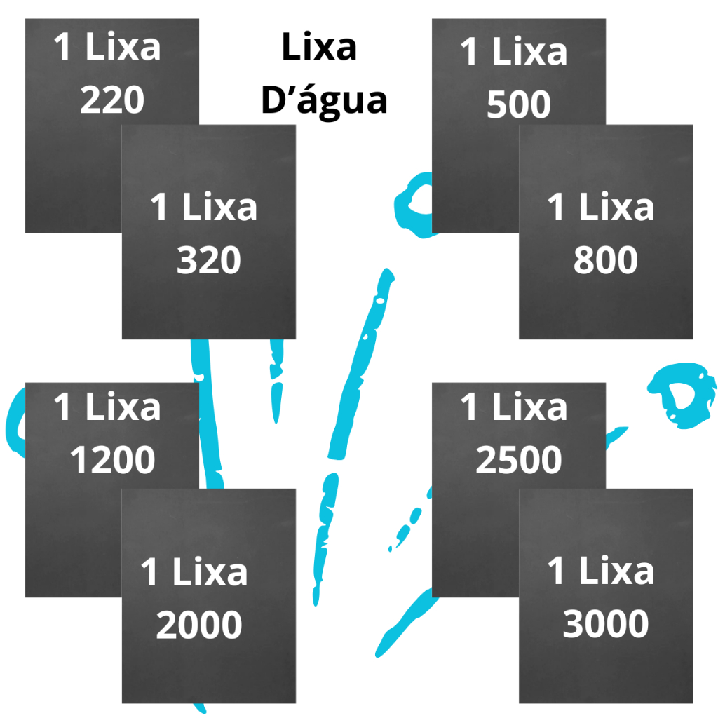 Lixa 220 320 500 800 1200 2000 2500 3000 kit 1 ou 2 folhas cada Lixamento polimento Farol Metal Grão