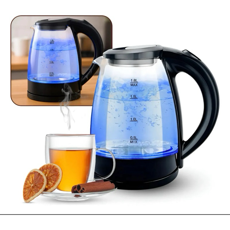 Chaleira Elétrica Jarra De Vidro Transparente 1,8 Litros 127v desliga automático em Oferta na Shopee