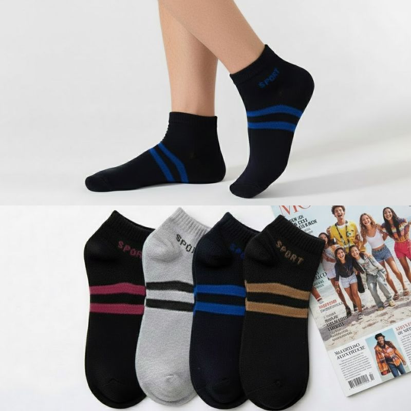 Kit 12/6/3 Pares de Meias Esportivas Infantis Cano Curto | Tamanho 35 ao 40 | Unissex