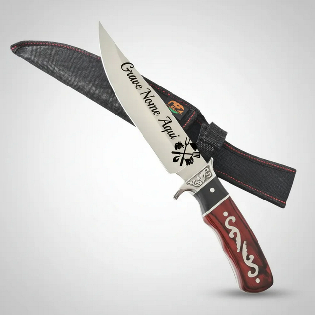 Faca Personalizada Presente Gravada Nome Churrasco Com Bainha em Oferta na Shopee