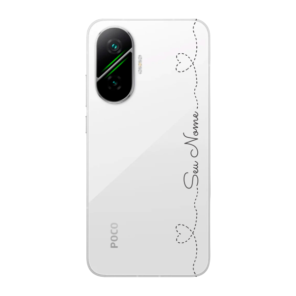 Capinha para Xiaomi Poco F7 Anti Impacto Personalizada - Com Nome na lateral - Fundo transparente em Oferta na Shopee