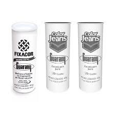 Kit Fixacor + 2 Corante Color Jeans Grafite Guarany Tubinho Tinge Corante Roupa em Oferta na Shopee