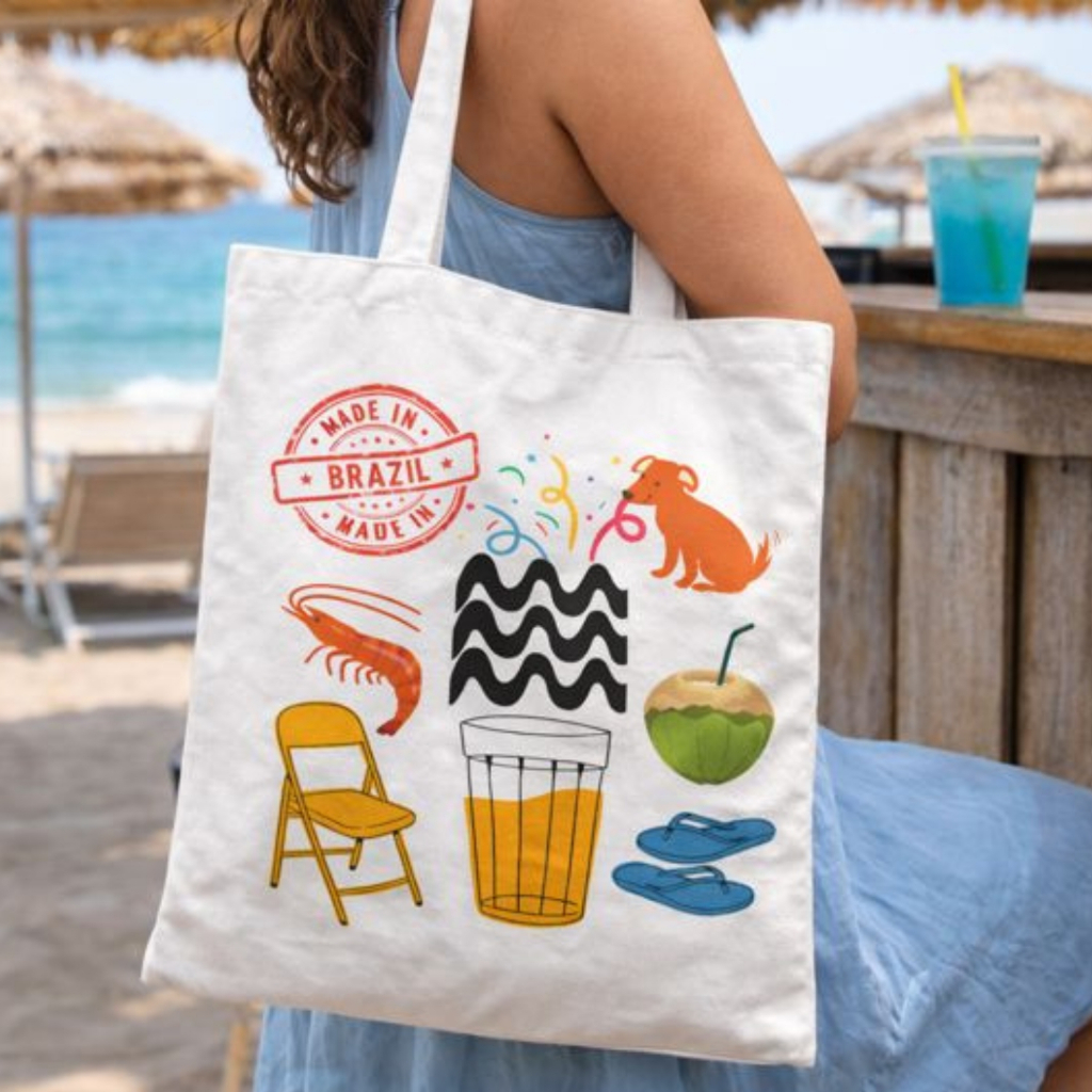 Bolsa Ecobag Made In Brasil Brim Algodão Cru Com e Sem Zíper B22