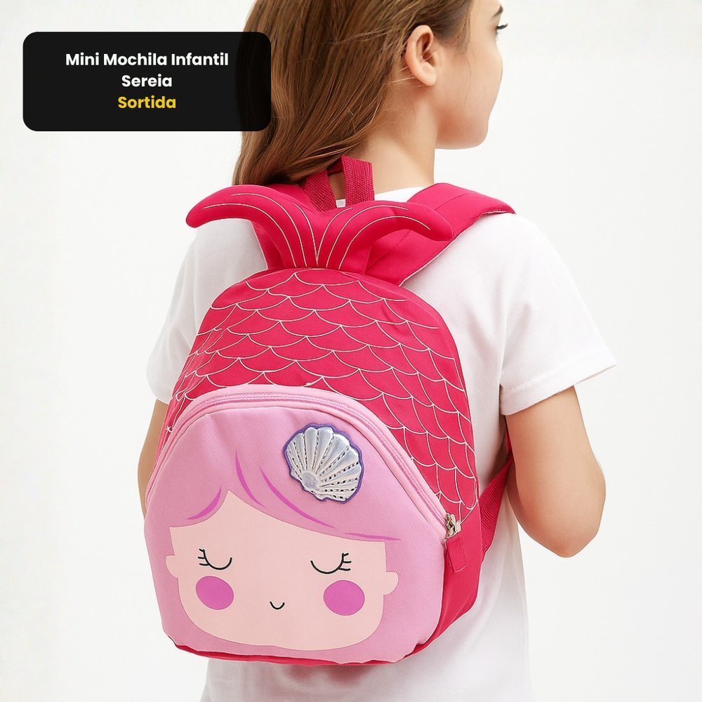 Mini Mochila Infantil Sereia Bichinhos Colorida Prática Passeio Escola