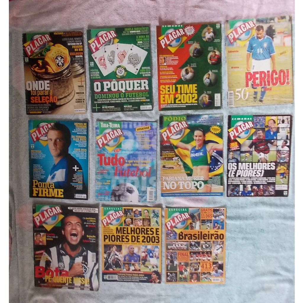 Placar (Lote de 11). Poster do Fluminense-Internacional-Bebeto-Marcelinho. Um Time Diferente. Zico. Mauro Galvão. Fernan