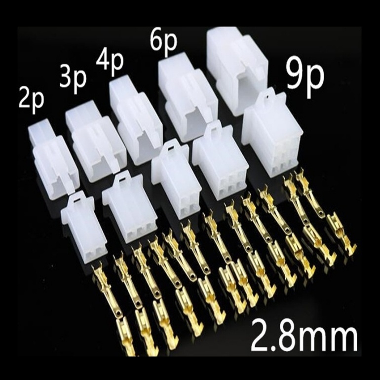 5 Conjuntos 2.8mm 2/3/4/6/9P Pino Macho/Fêmea Conector De Fio Motocicleta