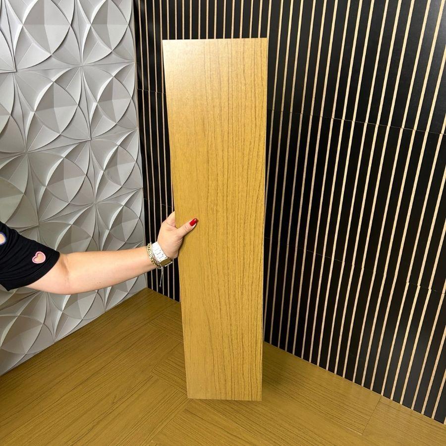 KIT 5 Até 50 Piso MDF MADEIRA PREMIUM 90x20 Decorativo Amadeirado Fácil Instalação Sala Tv Cozinha
