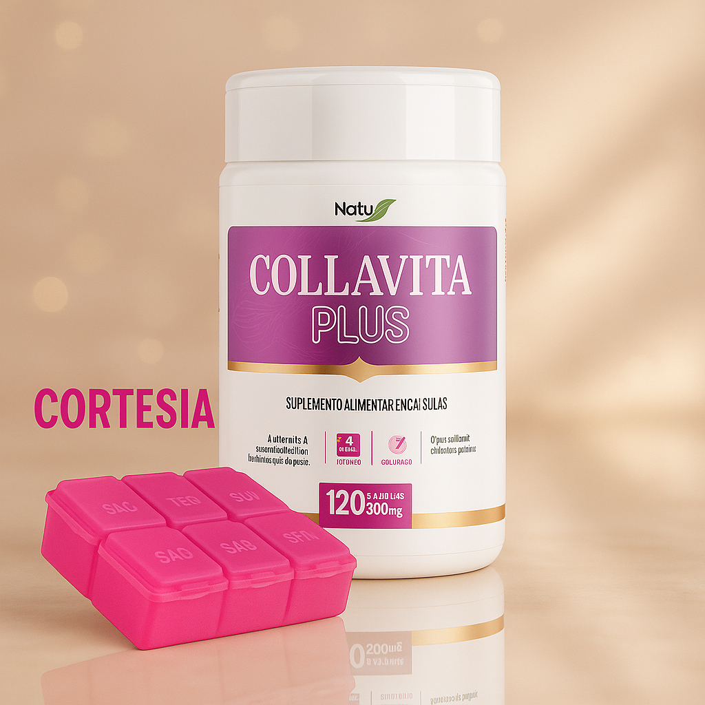 Colágeno + Ácido Hialurônico + Vitaminas A C Selenio Zinco Pele Saudável e Bonita 120 Natu Premium