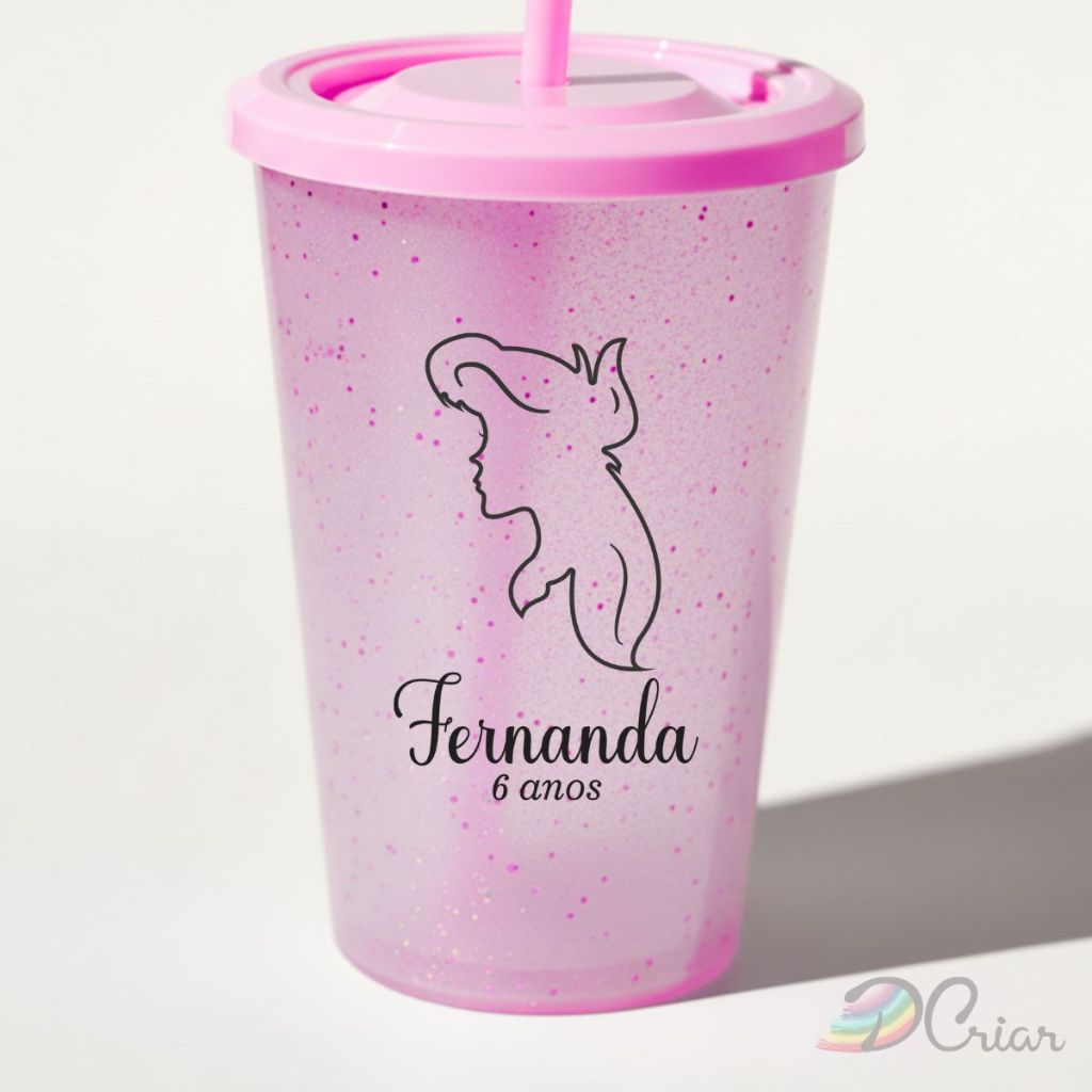 Adesivo Impresso Aniversário Mod.202| 4x6cm | Taça, Copos, Caixas, Personalizado | Pequena Sereia