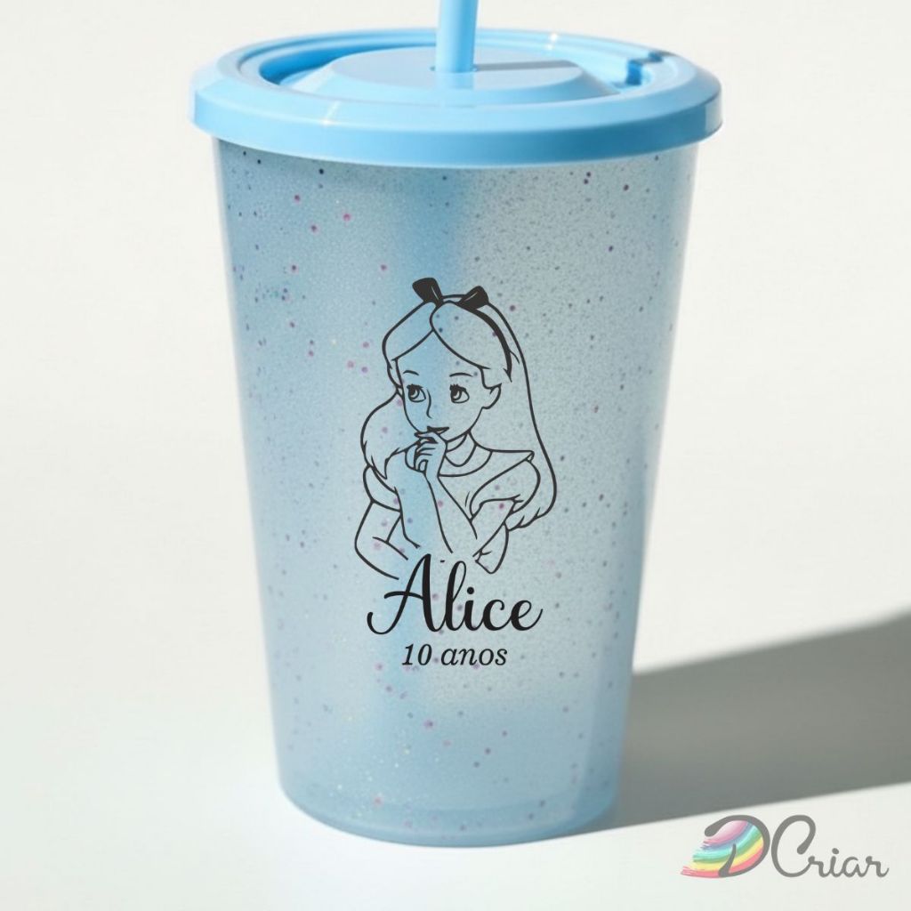 Adesivo Impresso Aniversário Mod.204| 4x6cm | Taça, Copos, Caixas, Personalizado | Alice no Pais