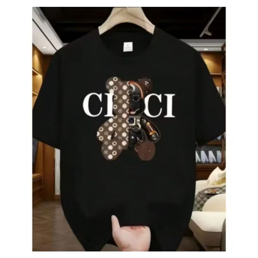 Camiseta Urso Luxo Estiloso 100% Algodão - Envio Imediato em Oferta na Shopee