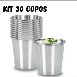 KIT 30 COPOS N:8 DE ALUMÍNIO RESISTENTE 300ML