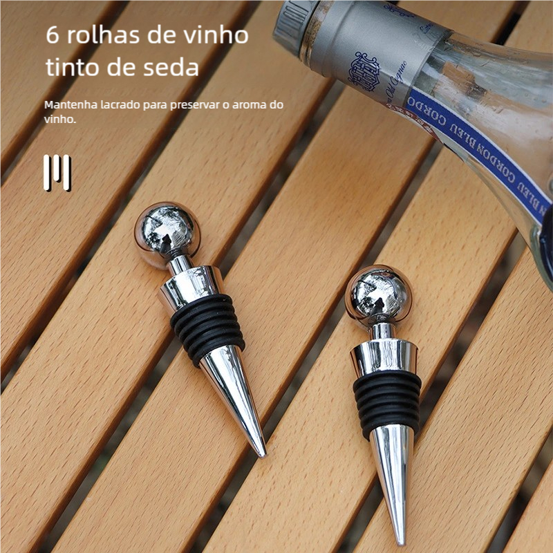 Tampa Rolha de Vinho em Inox - Fechamento Hermético para Garrafas em Oferta na Shopee