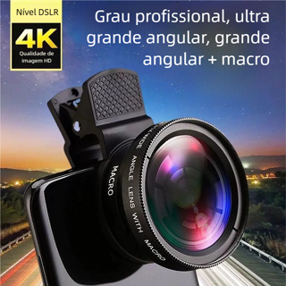 Kit de Lente 2 em 1 GS para Telefone Móvel - Clip HD 0.45x Grande Angular + 12.5x Macro 37mm 49UV em Oferta na Shopee
