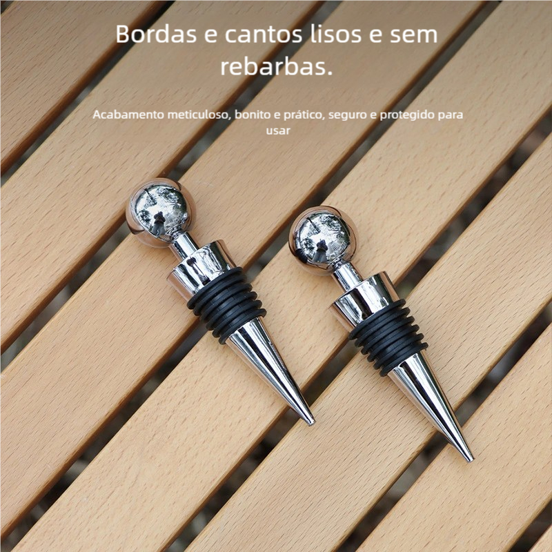 Tampa para Garrafa de Vinho de Inox - Rolha Reutilizável Resistente
