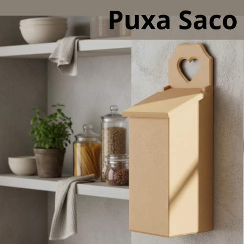 Puxa saco cozinha moderno em MDF em cores cru Porta sacolas, sacos organizador de cozinha em Oferta na Shopee