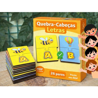 Quebra-Cabeça Alfabeto em MDF em Oferta na Shopee
