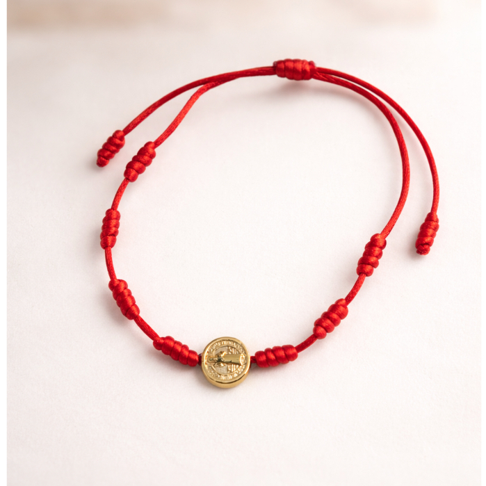 Pulseira DOS 7 NÓS com medalha de São Bento FIO VERMELHO/ RN / Infantil/ Adulto em Oferta na Shopee