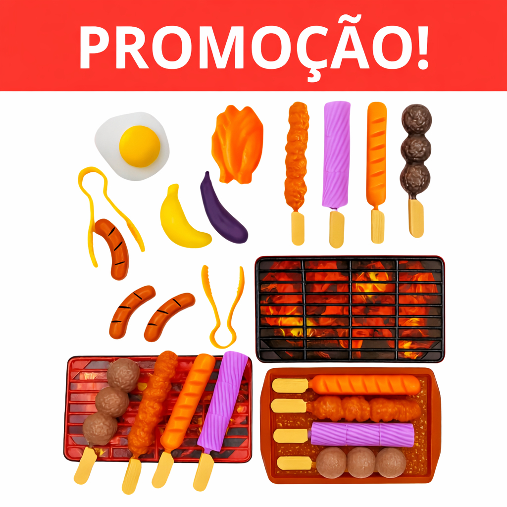 Brinquedo Kit Churrasco Infantil com Acessórios Diversão Garantida - ENVIO IMEDIATO