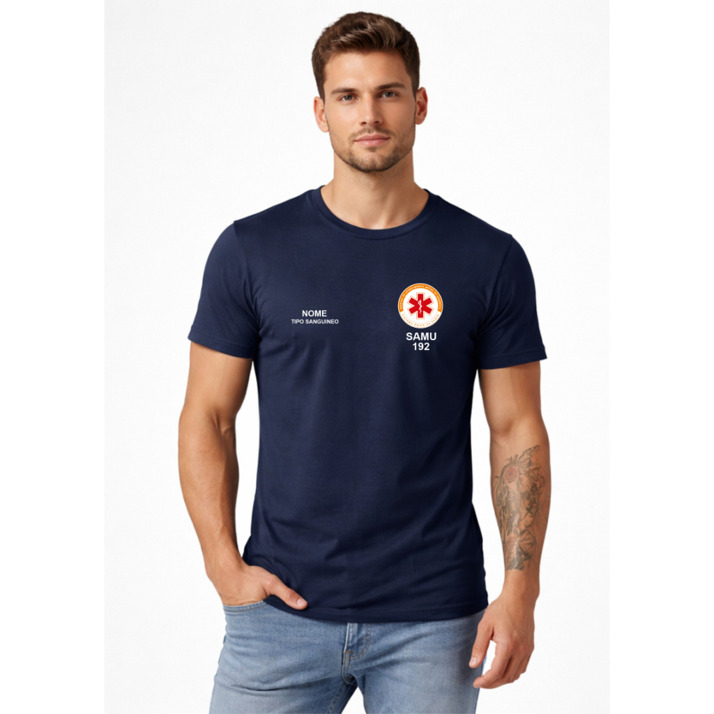 Camiseta Socorrista SAMU 192 Camisa Militar Estilo Bombeiro Ambulânica