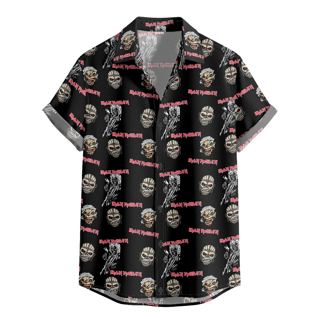 Camisa De Botão Iron Maiden - Moda Rock Retrô Masculina [Ref-067]
