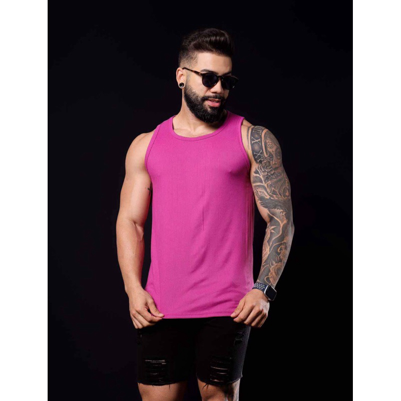 Regata Masculina Americana Canelada Slim Fit | Academia e Casual em Oferta na Shopee