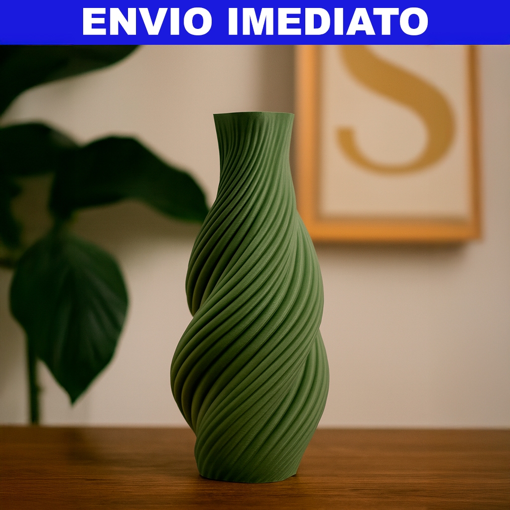 Vaso Decorativo Verde com Design Espiral Moderno em Oferta na Shopee