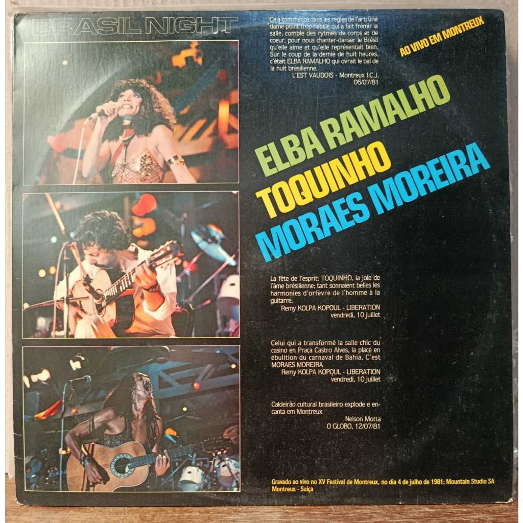 LP Elba Ramalho / Toquinho / Moraes Moreira – Brasil Night - Ao Vivo Em Montreux (536)
